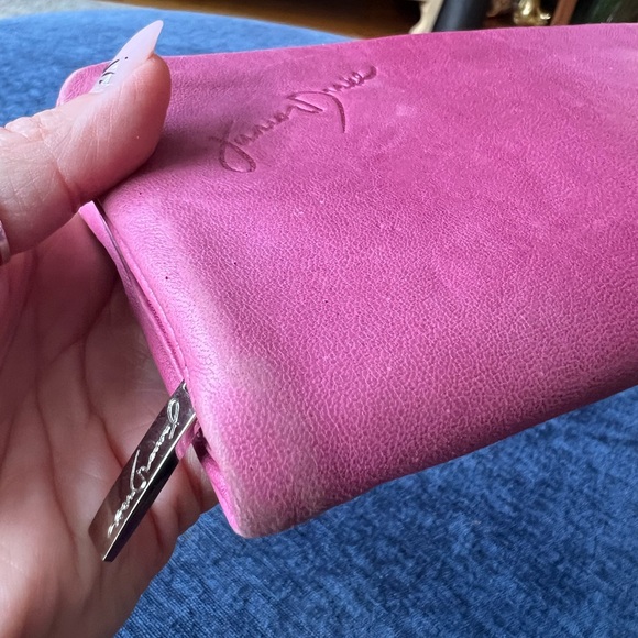 Junior Drake Pink Leather Zip Around Wallet Butter Soft Foldout Organizer - Picture 13 of 16